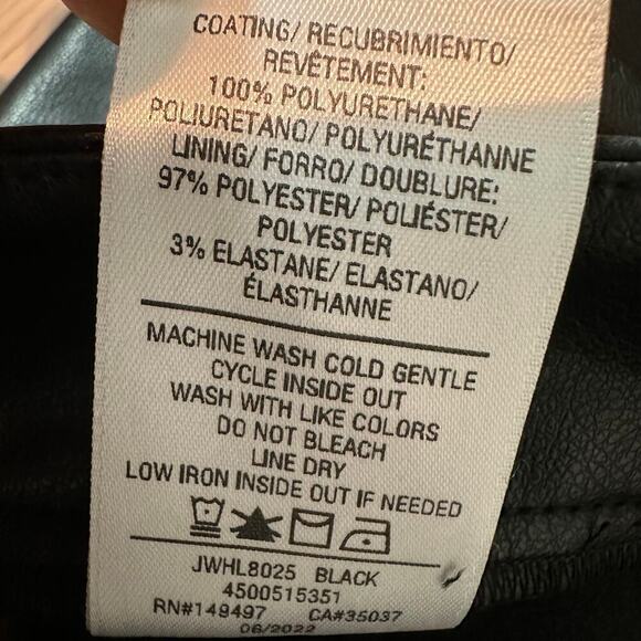 Joe’s Jeans Faux Leather Vegan Korey Leggings Black Size XL Elastic Waist - Picture 8 of 11